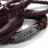 Lederarmbänder 4-er Set Wrap Stoff Edelstahl Schiebeknoten